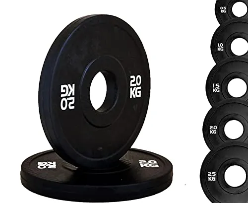 G5 HT SPORT Scheibe Bumper Micro Belastung Total Black Loch Ø50 mm für Fitnessstudio und Home Gym von 0,5 bis 2,5 kg (1 x 1 kg)