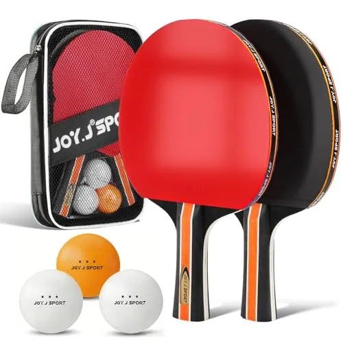Tischtennisschläger Tischtennis Set mit Tischtennisbälle, Pingpong Set für Kinder Anfänger, Familien und Profis