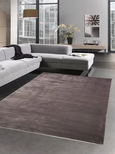 Carpetia Teppich Teppich Wohnzimmerteppich Läufer uni braun, rechteckig, Höhe: 13 mm