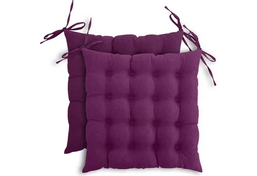 wometo Stuhlkissen Prime 40x40 2er Set, OEKO-TEX®, Sitzkissen mit Steppung & Bändern