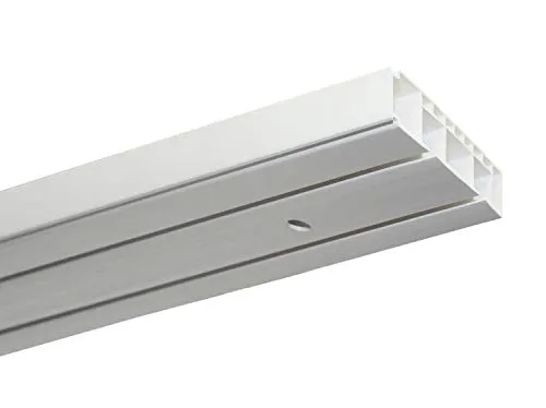 GARDINIA Gardinenschiene Set GK2, 2-läufig, Fixmaß - Gardinenschienen Set für eine einfache Montage, inkl. Schrauben, Dübel und Zubehör. Verwandeln Sie Ihre Vorhänge in einen echten Hingucker!