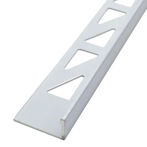 Dalsys Fliesenschiene Winkelprofil Aluminium (eloxiert) Weiß 2,5m x 12,5mm, Fliesenprofil