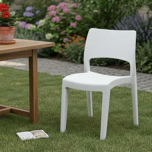 Dmora Stapelstuhl Tropea Weiß – Vielseitige Outdoor-Sitzgelegenheit
