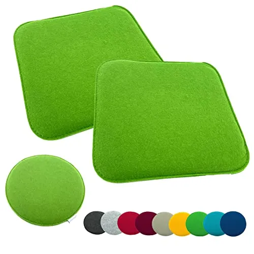 heimtexland ® 2er Pack Sitzkissen Filz Stuhlkissen Bodenkissen Polster Stuhlauflage Indoor Outdoor Kissen eckig Typ631 Filzkissen grün 35x35 cm 2 Stück