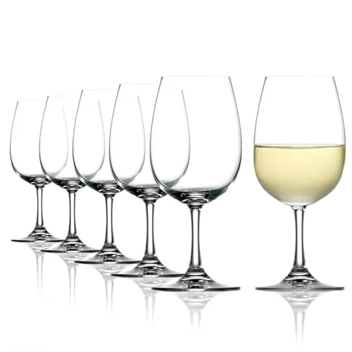 Stölzle Lausitz Weißweingläser Weinland 6er-Set 350 ml – Edle Kristallgläser für Weiß- und Rotweine - Rotweingläser aus bleifreiem Kristallglas, spülmaschinenfest und ideal für schwere Weißweine. Perfekte Kelchform für maximales Aroma und Genuss.