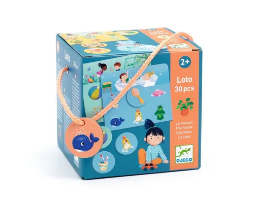 DJECO Spiel Lernspiel Lotto Domino Tiere 28–30 Teile 2 Jahren pädagogisch wertvoll, Kinderspiel