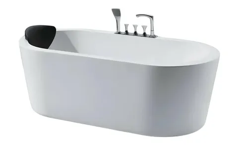 Design-Badewanne Relaxwanne Komfortwanne 180x82 cm - Freistehende Badewanne aus hochwertigem Acryl in modernem Oval-Design. Genießen Sie entspannende Momente in Ihrem Badezimmer mit dieser eleganten und komfortablen Wanne.