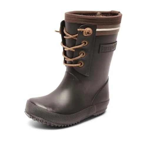 Bisgaard Unisex Kinder Rubber Boot-LACE Thermo Gummistiefel, Schwarz, 35 EU - Stiefel für Mädchen, handgefertigt aus wasserdichtem Naturkautschuk mit warmem Wollfutter für trockene Füße an regnerischen Tagen.