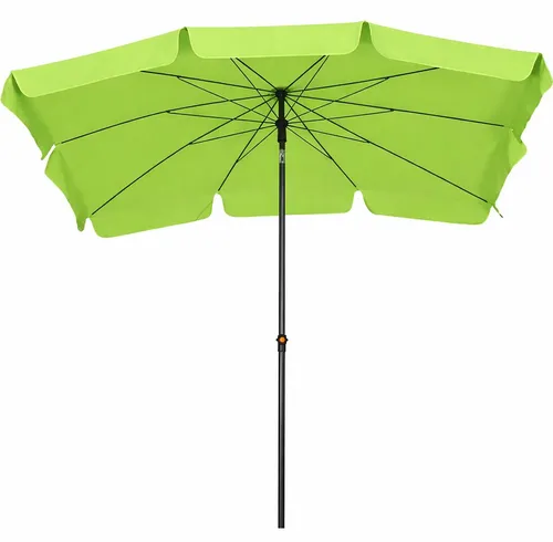 BURI Tropico Sonnenschirm 210x140 cm Limette / Hellgrün - Knickbar & Höhenverstellbar - Der BURI Tropico Sonnenschirm 210x140 cm in Limette / Hellgrün bietet großzügigen Schatten für Balkon und Garten. Sein leichtes Design und die wetterfesten Materialien machen ihn ideal für unterwegs. Genießen Sie optimalen Sonnenschutz mit UPF 50+.