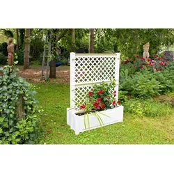 KHW Pflanzkasten Groß mit Zentralspalier 140 cm in weiß von KHW