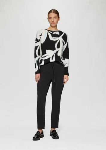 s.Oliver BLACK LABEL Damen Hose lang 2157171, Slim Fit, 9999, Größe 38 - Elegante Damen-Hose im Slim Fit mit Bindegürtel und praktischen Taschen, ideal für stilvolle Anlässe.