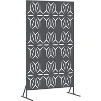 vidaXL Metallzaun-Panel Anthrazit mit Blütenblattmuster - Stylisches Metallzaun-Panel für Garten und Terrasse, bietet elegantes Design und Langlebigkeit dank UV-Schutz. Ideal zur Gestaltung von Außenbereichen und einfacher Montage.