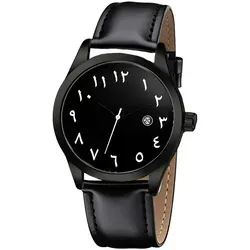 S&T DESIGN Quarzuhr Herrenuhr Arabische Zahlen Armbanduhr (inkl. Uhrenbox), Herren Uhr Arabisch Datum Wasserdicht 3BAR - Schwarz