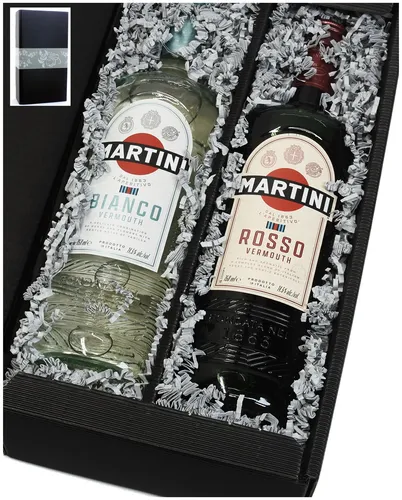 Geschenkkarton mit je 1x Martini Bianco+Rosso 14,4% 2x0,75l - Set