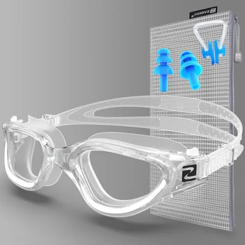 ZABERT Schwimmbrille für Damen Erwachsene Herren,W1 Profi Taucherbrille Schwimmbrillen Antibeschlag UV400-Schutz,Wettkampf Triathlon Schwimmbad, durchsichtig Klar Gläser
