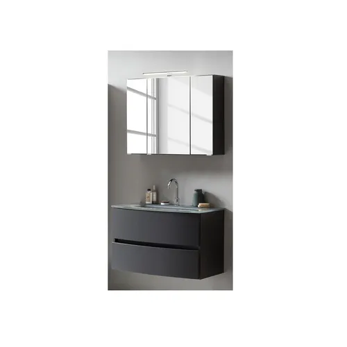 Badezimmer-Set Koba 80cm  in Matt Grau - B80xH200xT49cm