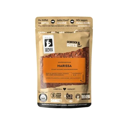 Bremer Gewürzhandel Harissa, fein geschrotet, intensive Schärfe, nordafrikanische Gewürzmischung für heimische und exotische Saucen, 100g