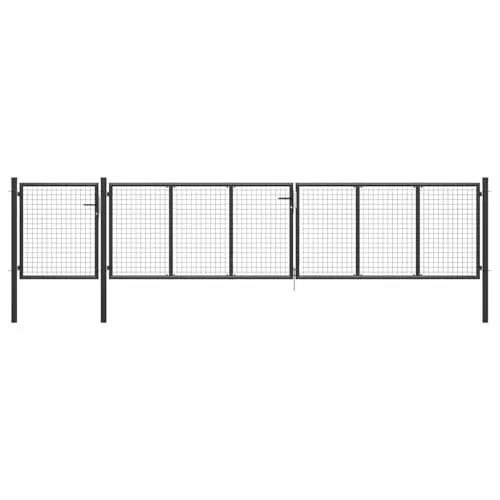 vidaXL Gartentor Stahl 500×75 cm Anthrazit - Gartenzäune: Robustes, rost- und korrosionsbeständiges Stahl-Gartentor für hohe Sicherheit und Langlebigkeit. Inklusive Schloss und 3 Schlüsseln für zusätzlichen Komfort.