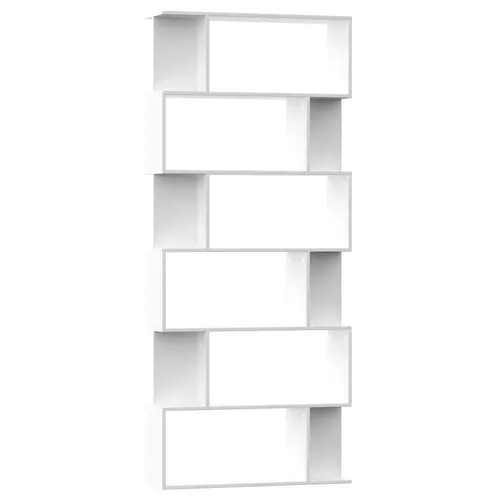 furnicato Bücherregal Weiß 80x24x192 cm - Eleganter Raumteiler - Praktisches Bücherregal aus robustem Holzwerkstoff mit 6 großen und 12 kleinen Fächern. Ideal als Raumteiler für stilvolle Wohnräume. Einfache Montage und pflegeleicht.
