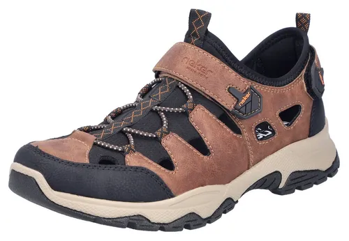 Slip-On Sneaker RIEKER für Herren in Braun-Schwarz - Herren-Slipper von RIEKER, sportlich und bequem mit luftigen Lochungen für optimale Luftzirkulation. Ideal für Outdoor-Aktivitäten und den Alltag.