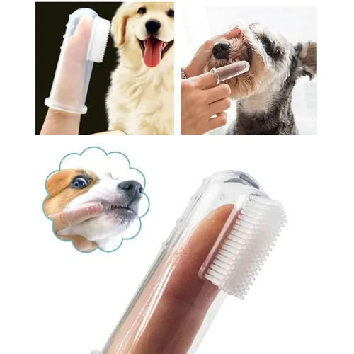 Fingerzahnbürste Hund & Katze | Silikon Zahnpflege Bürste Mundhygiene Tierpflege