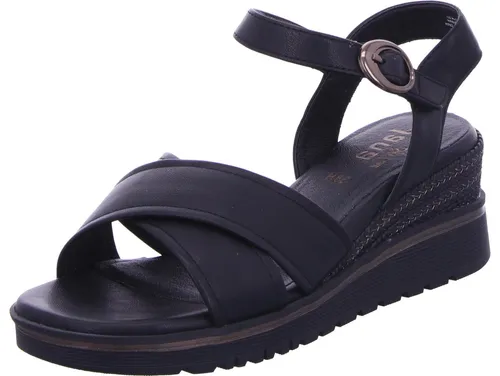 Jana Keilsandalette 100% vegan schwarz 37 EU - Wanderschuhe aus 100% veganem Kunstleder, mit 4 cm Keilabsatz für optimalen Gehkomfort und pflegeleichtem Innenmaterial. Ideal für umweltbewusste Modebewusste.