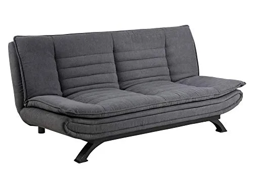 Fanny Schlafsofa dunkelgrau mit schwarzem Metallgestell von PKline