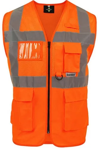 korntex Warnweste Multifunkitons-Warnweste Mesh Multifunction Vest