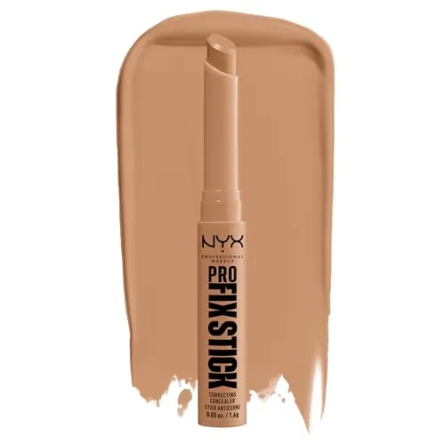 NYX Professional Makeup Korrigierender Concealer, Kaschiert Augenringe, Unreinheiten, dunkle Flecken und Verfärbungen ab, Mit Hyaluron, 12 Stunden Halt, Vegane Formel, Pro Fix Stick, Nutmeg