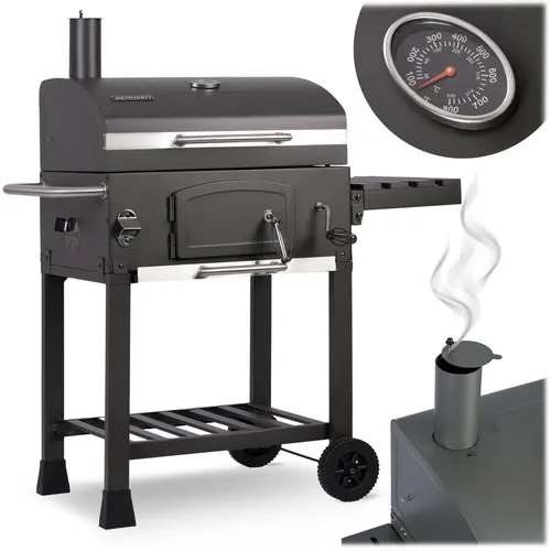 BERDSEN BBQ Holzkohlegrill Gartengrill Grill Räuschergrill mit Deckel und Kamin