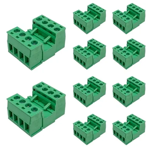Set 4 Pin 2EDGRK 5.08mm Pitch Pluggable PCB Schraube 10