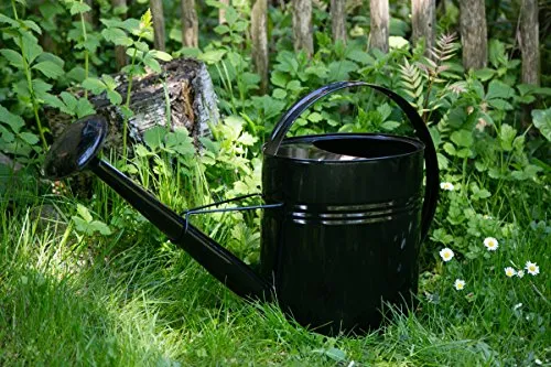 KUHEIGA Giesskanne 10 Liter Schwarz Metall Zinkkanne Verzinkt Zink Kanne Gießkanne