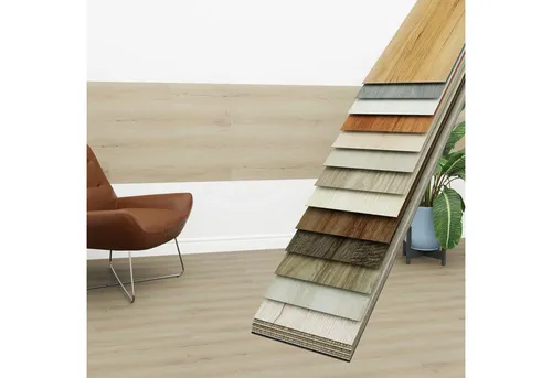 Hexim Vinylboden, Vinyldielen 0,97m² selbstklebend PVC Wandverkleidung Bodenbelag Holzoptik 91x15cm Paneele für Wand & Boden Holzdielen hellbraun (7 Dielen Vanilla Oak - 1814-2)