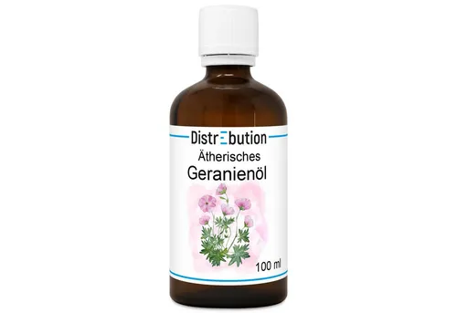 Geranienöl 100% rein 100ml - Ätherisches Öl für Aromatherapie - Ätherische Öle Singles: Naturreines Geranienöl für Hautpflege und Aromatherapie, fördert freies Durchatmen und belebt mit frischem Duft, vegan und nachhaltig.