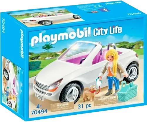 Produktbild PLAYMOBIL® 70494 schickes Cabrio mit Frau und Hund