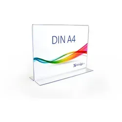 Tischaufsteller »T-Ständer« DIN A4 quer, glasklarer PS-Kunststoff