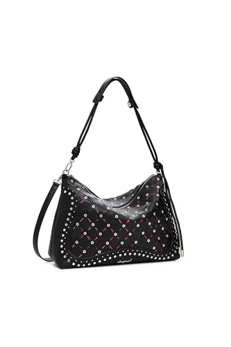 Schwarze Damen Mini-Tasche mit verstellbarem Schulterriemen - Umhängetaschen, elegante Mini-Tasche mit verstellbarem Schulterriemen und abnehmbaren Trageoptionen für optimalen Komfort und Stil.