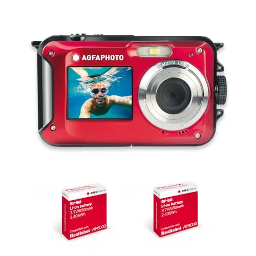 AGFAPHOTO WP8000 Action Cam mit Schwimmgurt – Rot von AgfaPhoto