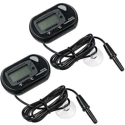 Zacro LCD-Wasserthermometer, digital, für Terrarium, Aquarium und Vivarium, 2 Stück