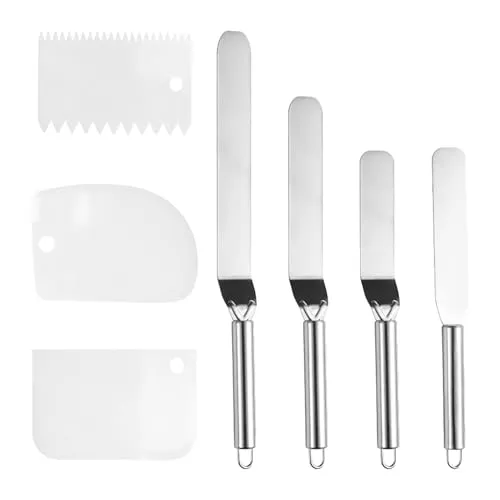 Stück Gebäckspatel, 1 Stück gerader Spatel, 3 Stück kleiner Spatel, Küchenbackutensilien, Küchenutensilien aus Edelstahl, Kuchenspatel, glatter Spatel 3