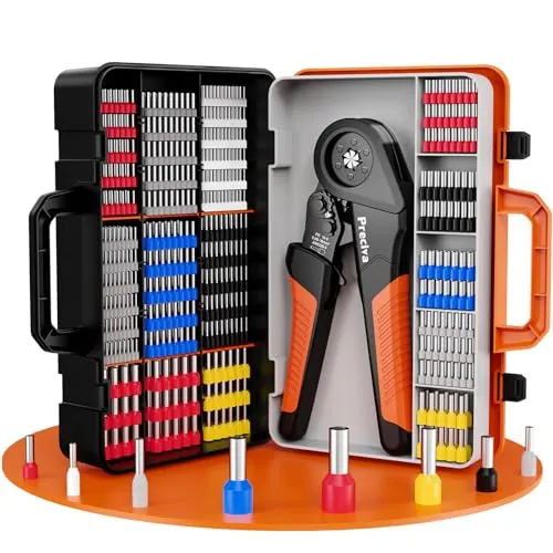 Crimpzangen Set, Preciva Aderendhülsenzange 0,08–16 mm² Crimpzange, 1500 teiliges Crimpzange Aderendhülsen Set für Heimwerker und Heimgebrauch