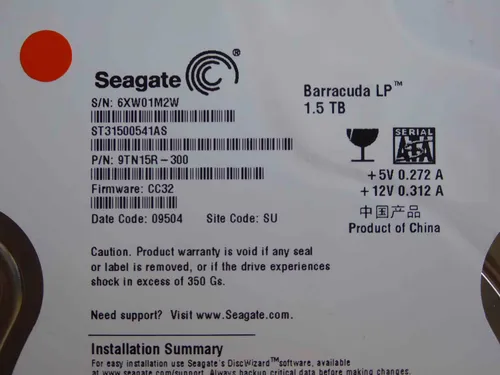 Produktbild 1,5TB Seagate ST31500541AS / 9TN15R-300 / CC32 / SU / 100535537 REV A