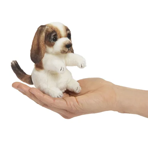 Mini Hund Fingerpuppe Folkmanis 2792 Plüschtier Beagle Stofftier Kuscheltier
