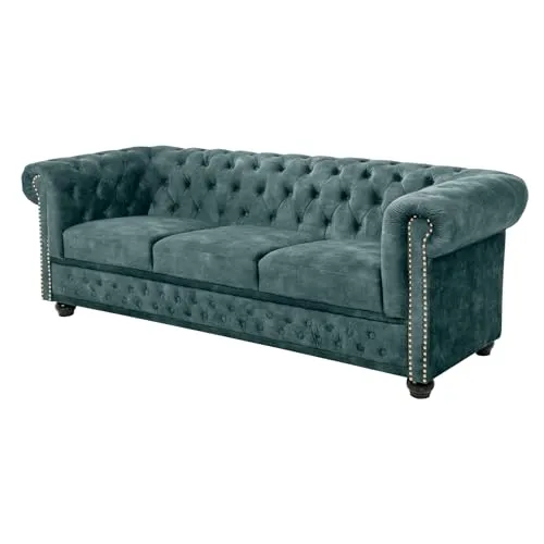 Riess-Ambiente Chesterfield Sofa 205cm petrol in petrol von Riess-Ambiente