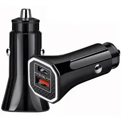 Auto-Ladeadapter 12V 3.1A Netzteil mit 1 USB + 1 USB-C anschluss Schwarz