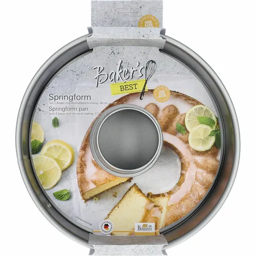 Birkmann Bakers Best Springform zwei Böden Kuchenform Backform Karbonstahl Ø28cm