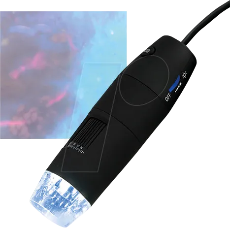 PCE MM 200UV - Digital UV Mikroskop - Endoskope, Mikroskope mit 200-facher Vergrößerung und 8 UV LEDs für verbesserte Kontrast- und Auflösungsqualität, ideal für Schule, Wissenschaft und Qualitätskontrolle.