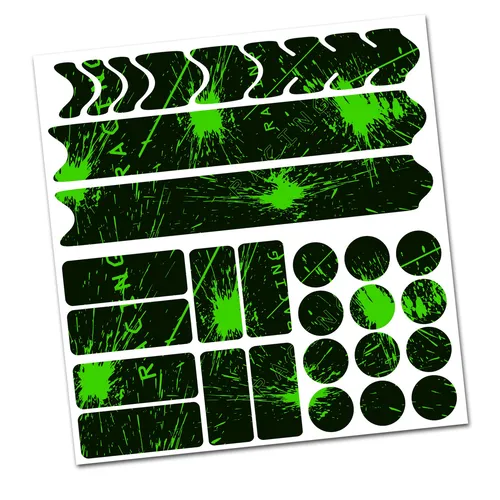 Teiliges Set Fahrrad Rahmen Schutzfolie Aufkleber Schutz Racing Neon Grün V2 28