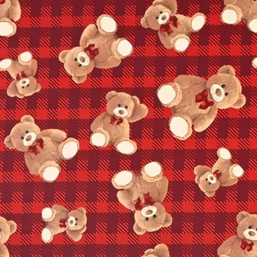 Geschenkpapier 70cm x 2m Rolle Teddybären in rot von Star