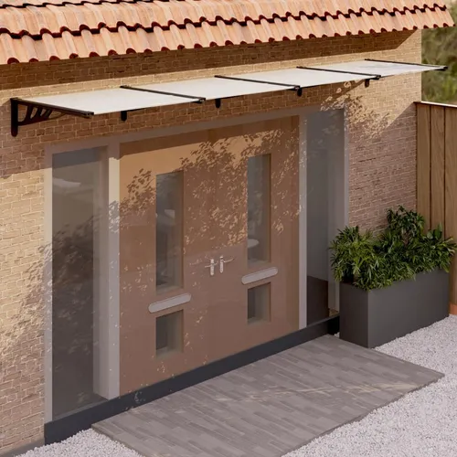 Maison Exclusive Türvordach Schwarz-Transparent 396x90 cm